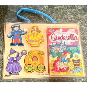vintage 2007 Shure Puzzy Book Cinderella wooden puzzle & storybook set.